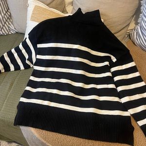 Zara striped mock neck sweater